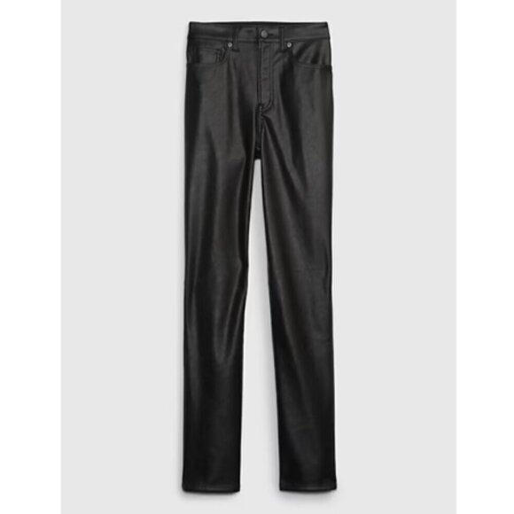 GAP High Rise Vegan Leather Vintage Slim Ankle Jeans Black Size 30/10 RT$90 NEW - Picture 10 of 15